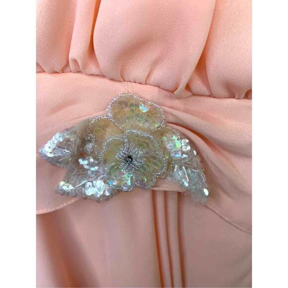 Late 70’s Early 80’s Midi Chiffon Flutter Dress - Picture 11 of 11